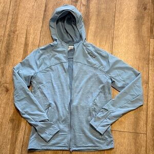 Blue Hooded Zip-Up Jacket